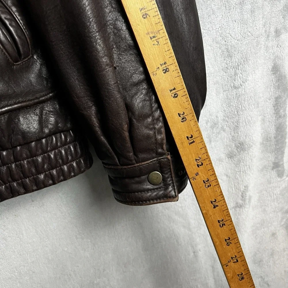 Banana Republic Vintage Leather Flight Jacket Brown Bomber Mens 46 Aviator